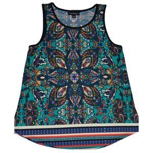 NWOT Fortune + Ivy Green Paisley Sleevless Top